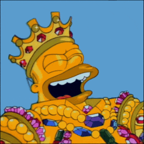 Homer Simpson King Laughing GIF