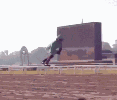 Horse Riding Invisible Horse GIF