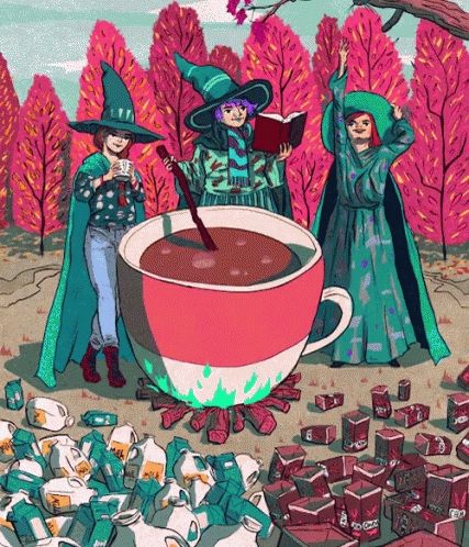 Hot Chocolate Witches GIF
