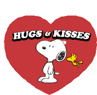 Hugs And Kisses Snoopy Sticker