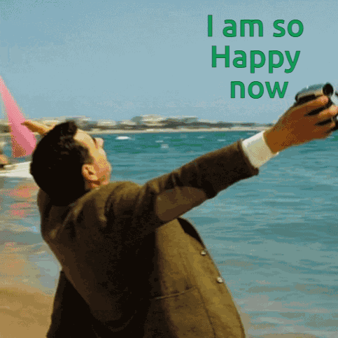 I Am Happy Mr Bean GIF