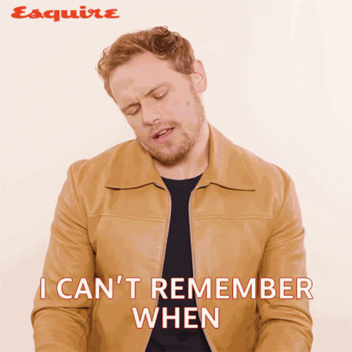 I Cant Remember When Sam Heughan GIF