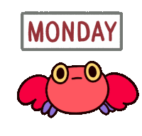 I Hate Mondays Crabby Crab Sticker