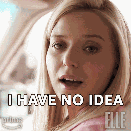 I Have No Idea Elle Woods GIF