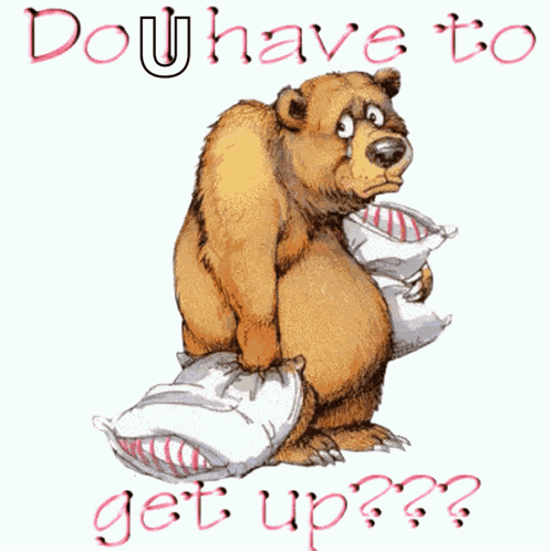 I Have To Get Up Bear GIF