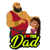 I Heart You Dad Meena Sticker