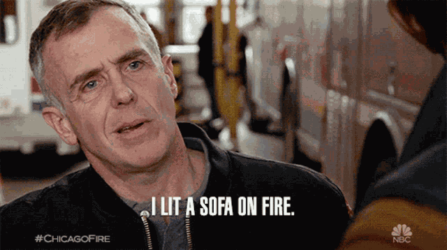 I Lit A Sofa On Fire David Eigenberg GIF