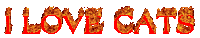 I Love Cats Fire Text Sticker