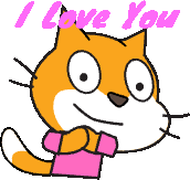 I Love You Scratch Cat Sticker