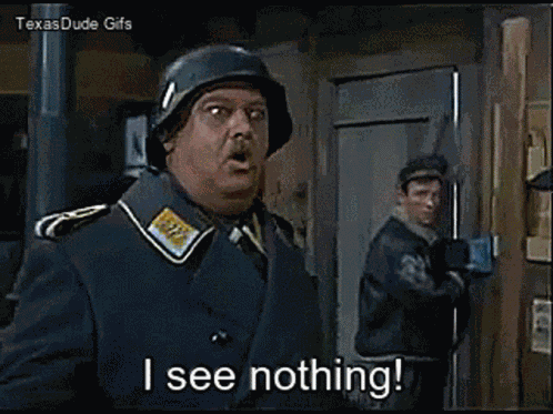 I See Nothing Sgt Schultz GIF