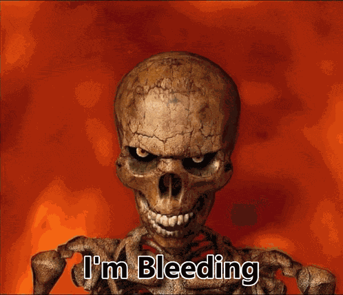 Im Bleeding From My Anus Skeleton GIF