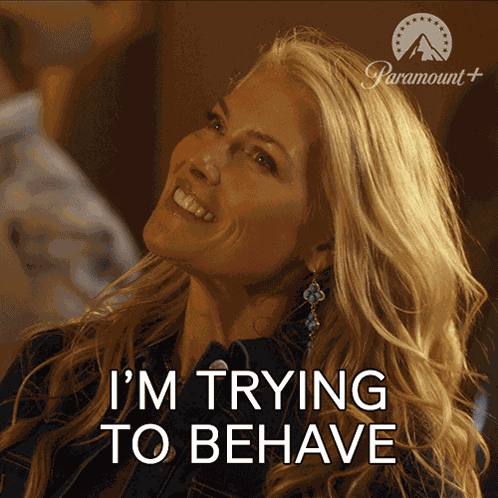 I'M Trying To Behave Angela Norris GIF
