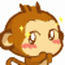 Inefablejuly Cartoon Monkey With Glittering Eyes GIF