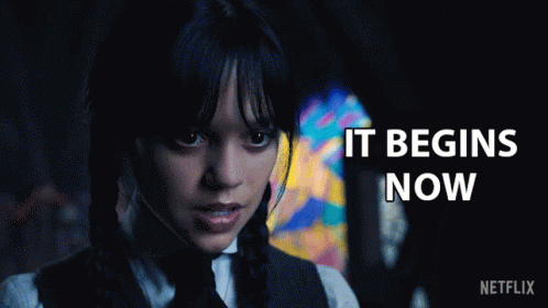 It Begins Now Wednesday Addams GIF