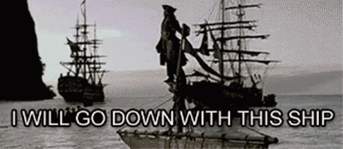 Jack Sparrow I Will Go Down With This Ship GIF
