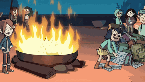 Janna Burning Books GIF