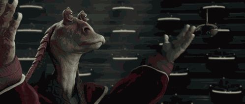 Jar Jar Binks Impressed Jar Jar Binks Shows Off GIF