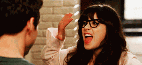 Jessica Day High Five GIF