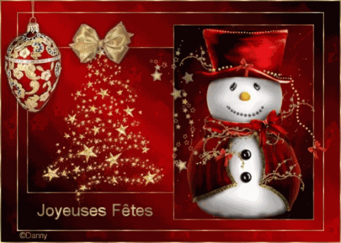 Joyeuses Fêtes Noel Snowman GIF