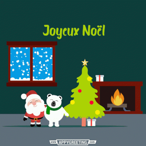Joyeux Noël French Christmas Card GIF