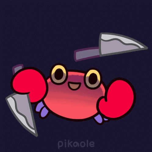 Juggling Knives Crabby Crab GIF