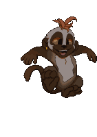 Jumping Monkey Cartoon Jumping Sticker