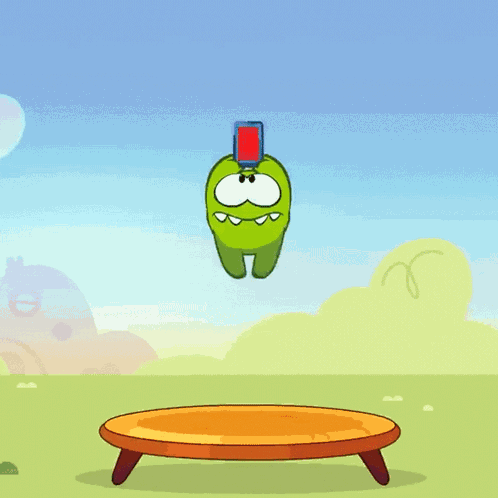 Jumping On Trampoline Om Nom GIF