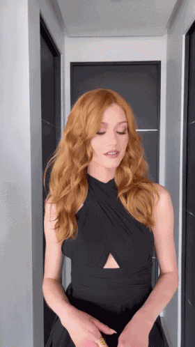Katherine Mcnamara Black Dress GIF