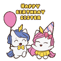 Kawaii Hbd Sister Sticker