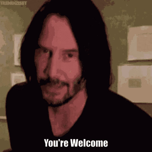 Keanu Reeves You'Re Welcome GIF