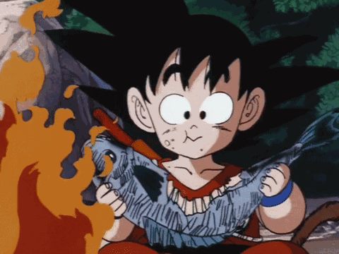 Kid Goku Eating GIF