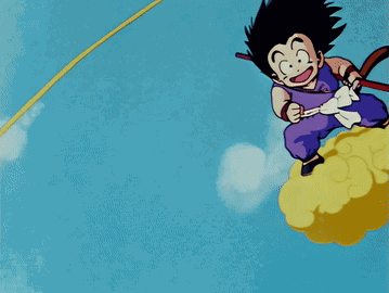 Kid Goku Flying Nimbus GIF
