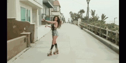Kimberly Cole Rollerskating GIF