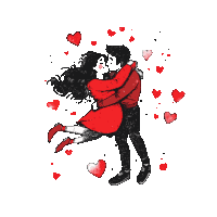 Kiss And Love Hug Me Sticker