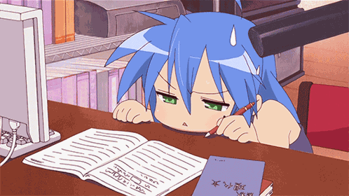 Konata Studying GIF