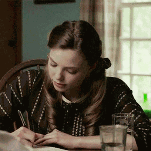 Kristine Froseth Taking Notes GIF