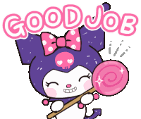 Kuromi Good Job Sticker