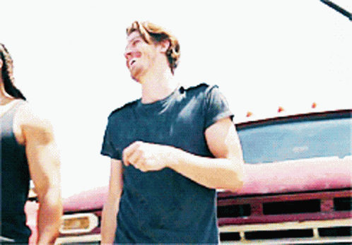 Laughin Garrett Hedlund GIF