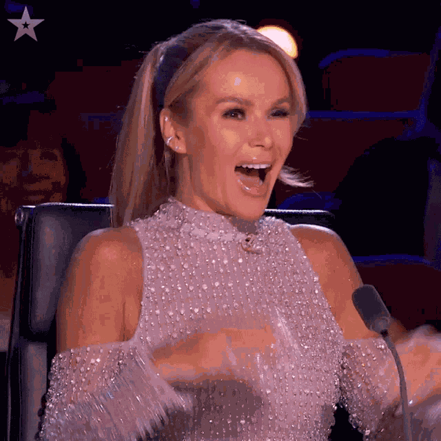 Laughing Amanda Holden GIF