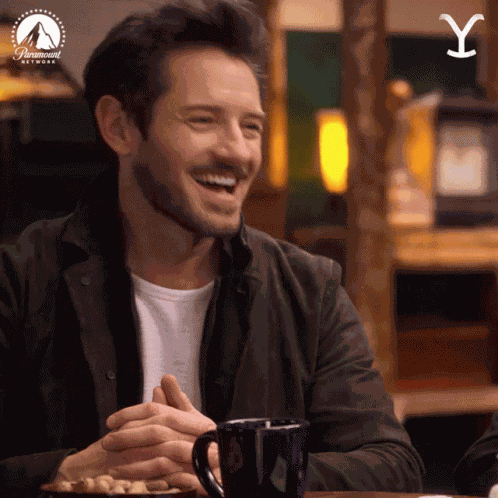 Laughing Ian Bohen GIF
