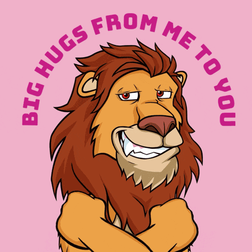 Lazy Lions Hugs GIF