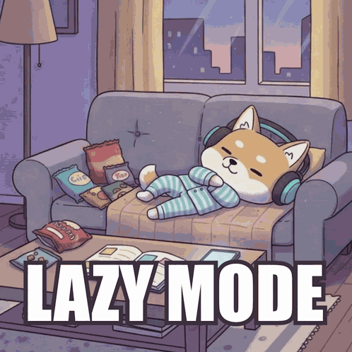 Lazy Mode Couch Potato GIF
