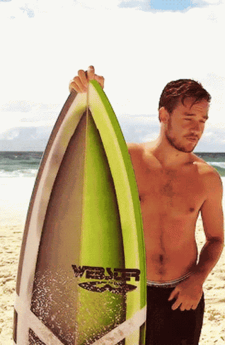 Liam Payne Surfing At The Beach GIF