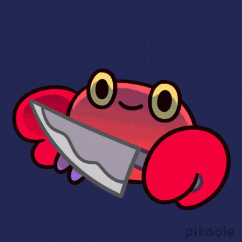Licking Knife Crabby Crab GIF
