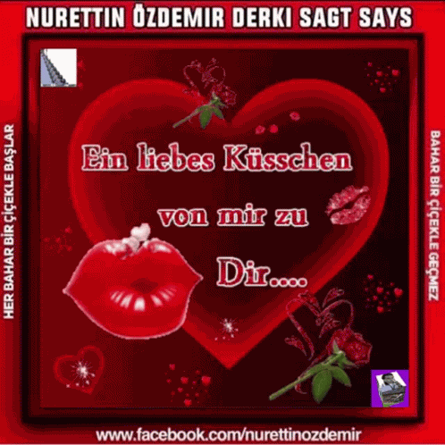 Liebe Ein Liebes Kusschen Von Mir Zu Dir Heart GIF