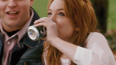 Lindsay Lohan Spitting Water GIF