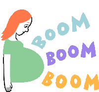Looking At Baby Bump And Feeling A Kick. Sticker