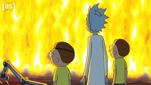 Looking At The Flames Rick GIF