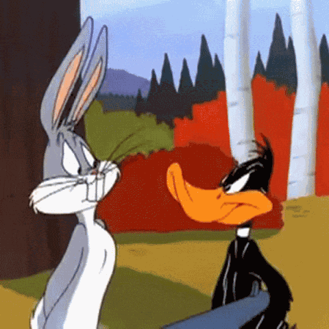 Looney Tunes Merry Melodies Bugs Bunny Daffy Duck Wabbit Season Rabbit Season GIF