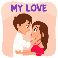 Love Hug Love Couple Sticker